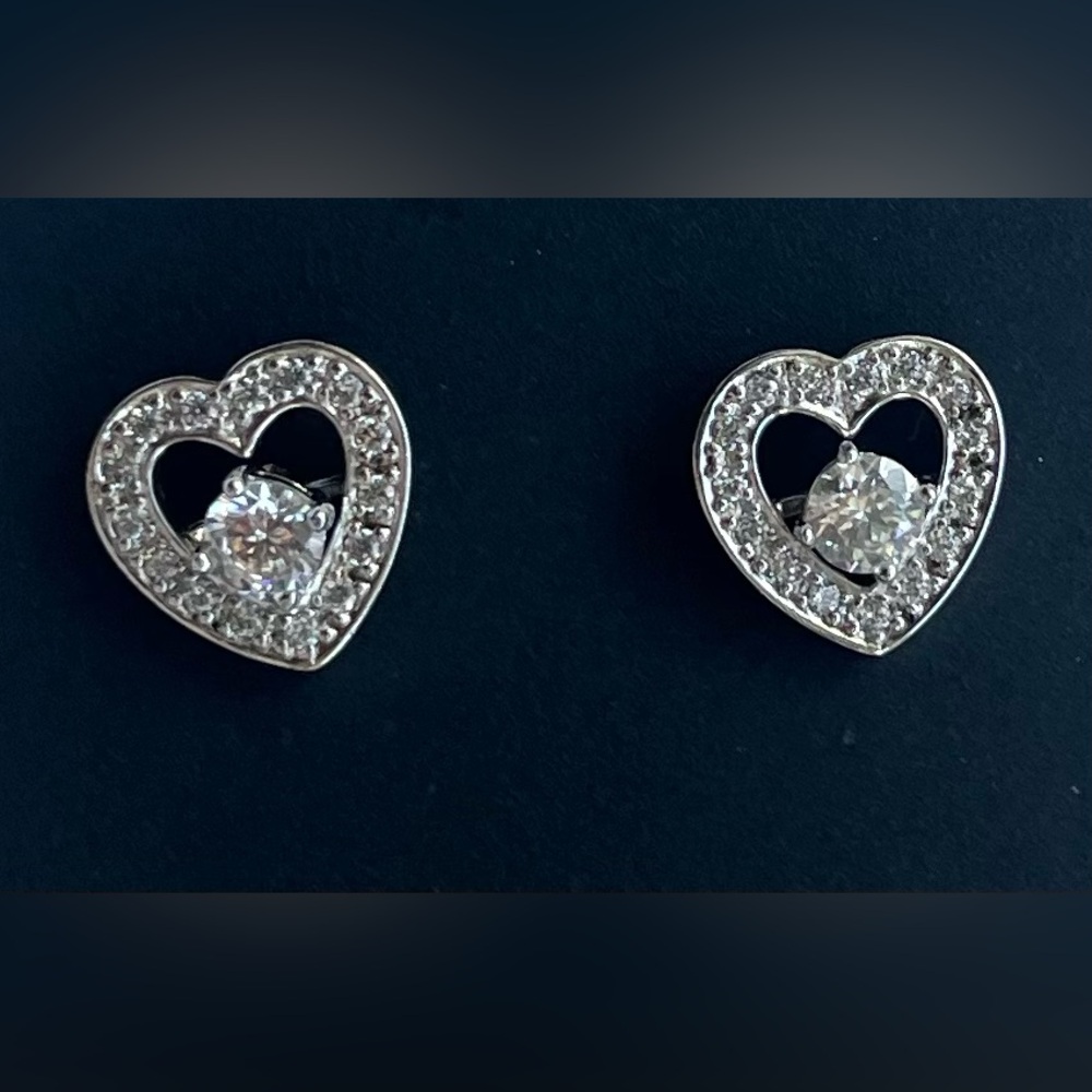 Earrings, 925 heart & stud pierced jewelry